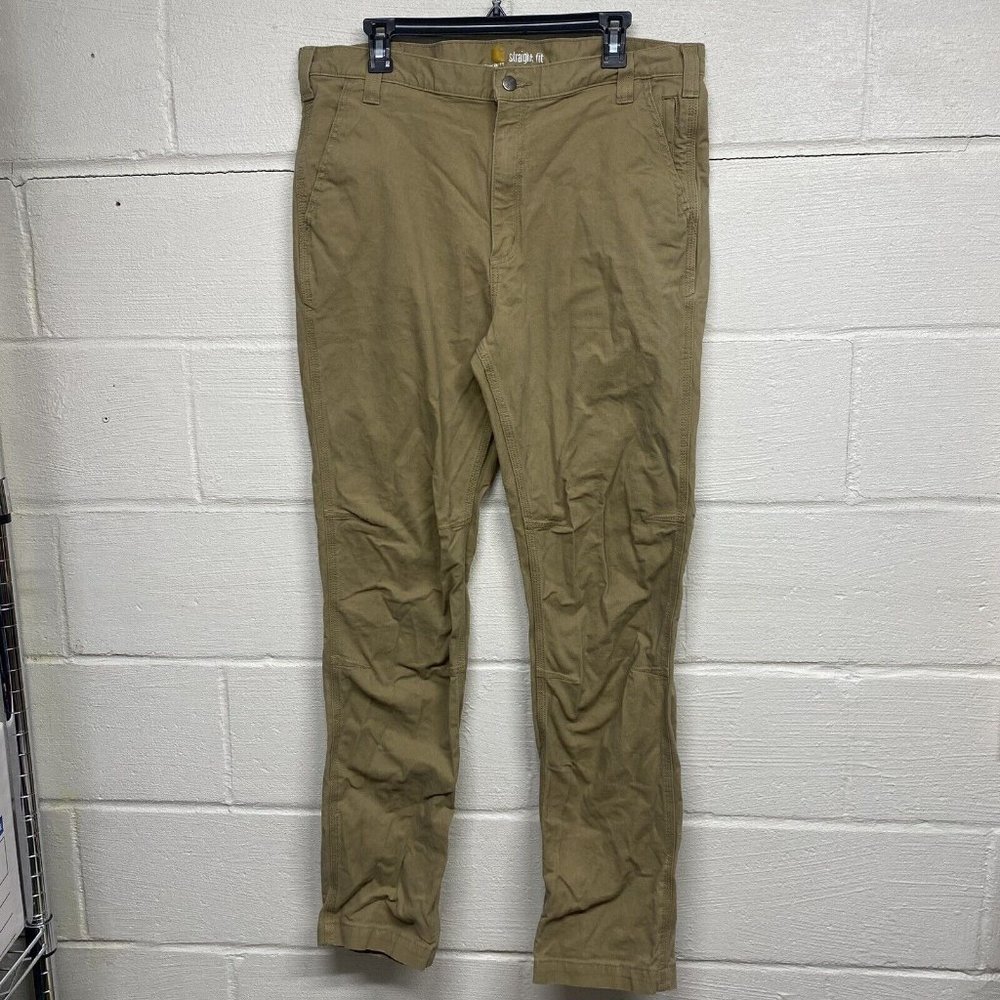 Carhartt Straight Fit Khaki Mens Pants Size 38x34 102821 Measures 37x33